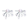 Women Fashion Pearl Earrings Rhinestone Earrings Women's Jewelry Gift Fashion Five Big Rhinestone Pearl Earrings