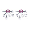 Women Fashion Pearl Earrings Rhinestone Earrings Women's Jewelry Gift Fashion Five Big Rhinestone Pearl Earrings