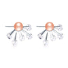 Women Fashion Pearl Earrings Rhinestone Earrings Women's Jewelry Gift Fashion Five Big Rhinestone Pearl Earrings