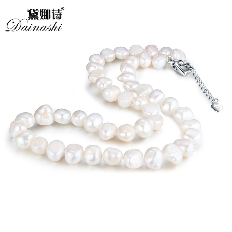 Women Pearl Necklace Colliers Real Pearl Necklaces for Womens Jewellery Irregular Pearl Chain Necklace Wedding Gifts