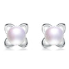 classic Lotus flower shape 925 sterling silver original pearl stud earrings fine jewelry for wedding gifts