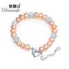natural pearl bracelets for Women white/pink/purple/mixed color pearl jewelry charm bracelets