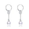 new arrival unique style key shape 925 silver higt quality perfect round pearl long circle earrings for christmas gifts