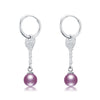 new arrival unique style key shape 925 silver higt quality perfect round pearl long circle earrings for christmas gifts
