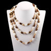 new women 8-9mm baroque natural pearl 120cm classic necklace multi-color with gift box