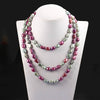 new women 8-9mm baroque natural pearl 120cm classic necklace multi-color with gift box