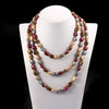 new women 8-9mm baroque natural pearl 120cm classic necklace multi-color with gift box