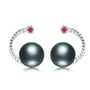 recommend unique 925 sterling silver fresh water pearl stud earrings with ruby fine jewelry for office women