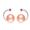 recommend unique 925 sterling silver fresh water pearl stud earrings with ruby fine jewelry for office women