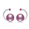 recommend unique 925 sterling silver fresh water pearl stud earrings with ruby fine jewelry for office women