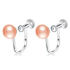 screw buckle ear clip elastic adjustable U shape 925 sterling silver 100% real pearl earrings fine jewelry