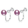 screw buckle ear clip elastic adjustable U shape 925 sterling silver 100% real pearl earrings fine jewelry
