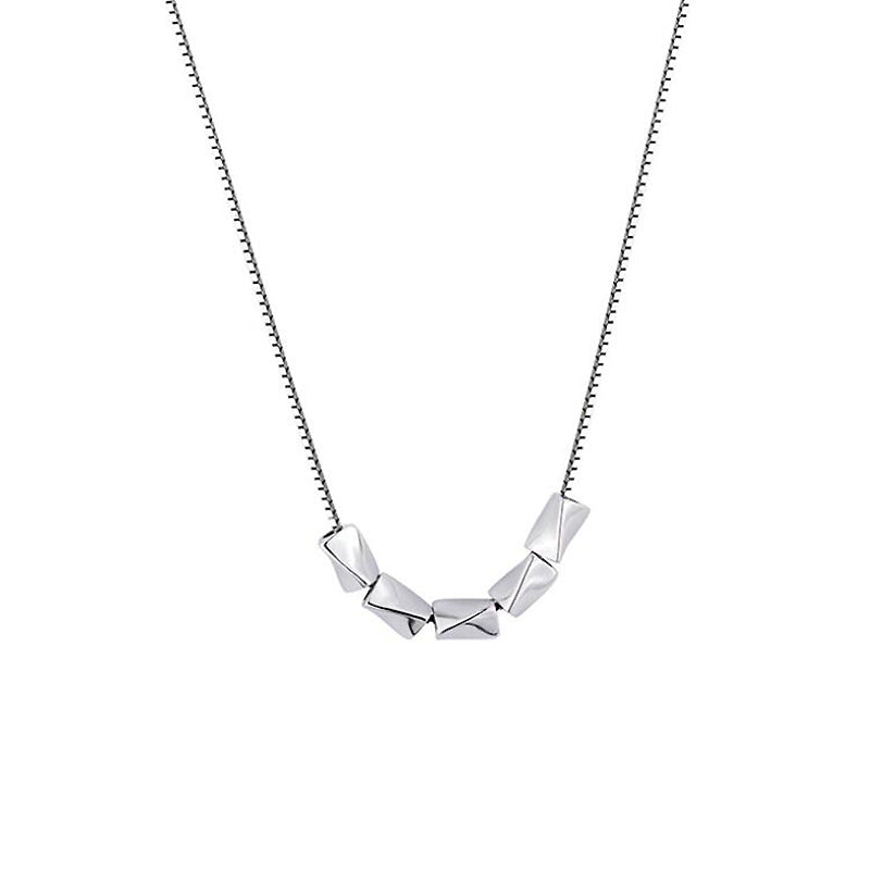 Dainty 925 Sterling Silver Beans Charm Necklace Short Love Simp Sterling-Silver-Jewelry Modern Boho Wholesale Choker YNC044