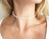 Dainty Beaded Choker  Seed Bead Choker  White and Gold Choker  Gold Beads  Seed Beads  Gold Necklace  White Choke
