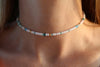 Dainty Beaded Choker  Seed Bead Choker  White and Gold Choker  Gold Beads  Seed Beads  Gold Necklace  White Choke