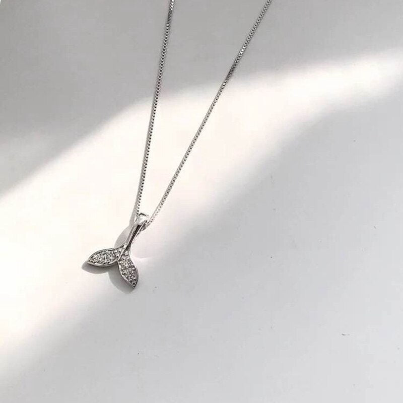 Dainty Zircon Fish Tail Shaped Choker Necklace Collar For Women Gold Color Clavicle Chain Wedding Daily Lady Neck Jewelry Gifts