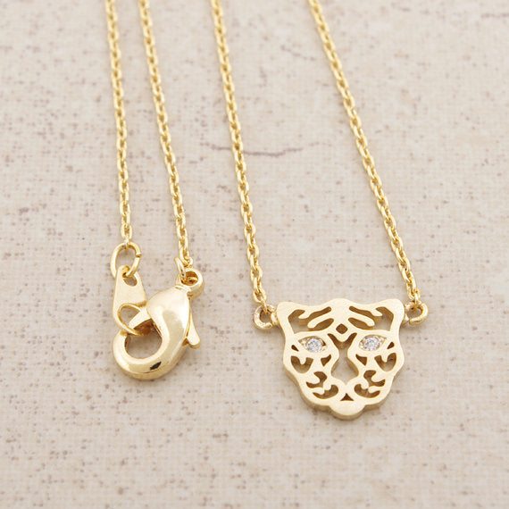 Pendant Necklace Cute Simple animal necklaces tiger necklace head tiger Gift Wedding For Girl Women One Piece