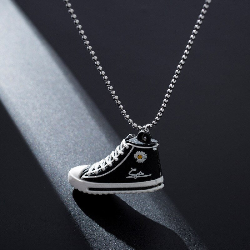 Daisy Shoe Pendant Necklace Trendy Personality Creative Necklace for Women Men Student Jewelry