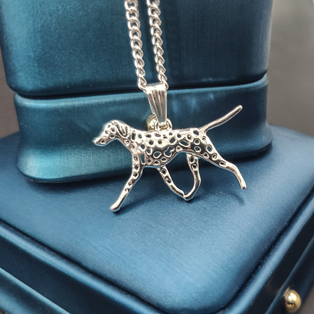 Dalmatian Spotty Dog Necklace Handmade Girl Necklace Embossed Women Pendant Jewelry Golden Color Plated Gift Box Available