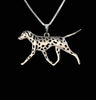 Dalmatian spotty dog dog necklace  Handmade necklace Embossed pendant jewelry golden colors plated in stock fast