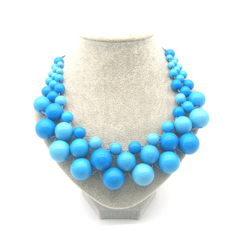 Colorful Acrylic Bead Necklace, Fashion Jewelry Bib Necklace For Women Jewelry