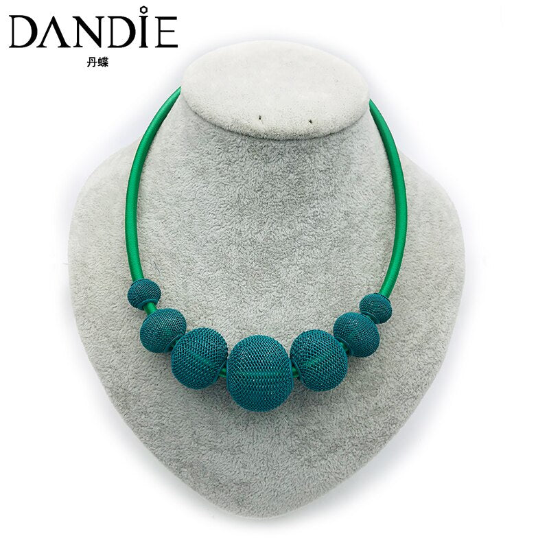Dandie Fashionable Big Mesh Metal Ball Women Necklace