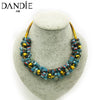 Dandie Hot-Selling Braided Knot Design Short Necklace Pattern Rope With Dimond Beads Ladies  Jewelry Chic Style