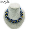 Dandie Hot-Selling Braided Knot Design Short Necklace Pattern Rope With Dimond Beads Ladies  Jewelry Chic Style