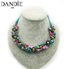 Dandie Hot-Selling Braided Knot Design Short Necklace Pattern Rope With Dimond Beads Ladies  Jewelry Chic Style
