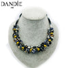 Dandie Hot-Selling Braided Knot Design Short Necklace Pattern Rope With Dimond Beads Ladies  Jewelry Chic Style
