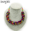 Dandie Hot-Selling Braided Knot Design Short Necklace Pattern Rope With Dimond Beads Ladies  Jewelry Chic Style