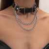 Dark JK Style Sexy Spice Girls lightning Heart pendant PU Choker Hyperbole Short Choker Punk Necklace Disco Party Accessories