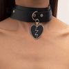 Dark JK Style Sexy Spice Girls lightning Heart pendant PU Choker Hyperbole Short Choker Punk Necklace Disco Party Accessories