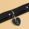 Dark JK Style Sexy Spice Girls lightning Heart pendant PU Choker Hyperbole Short Choker Punk Necklace Disco Party Accessories