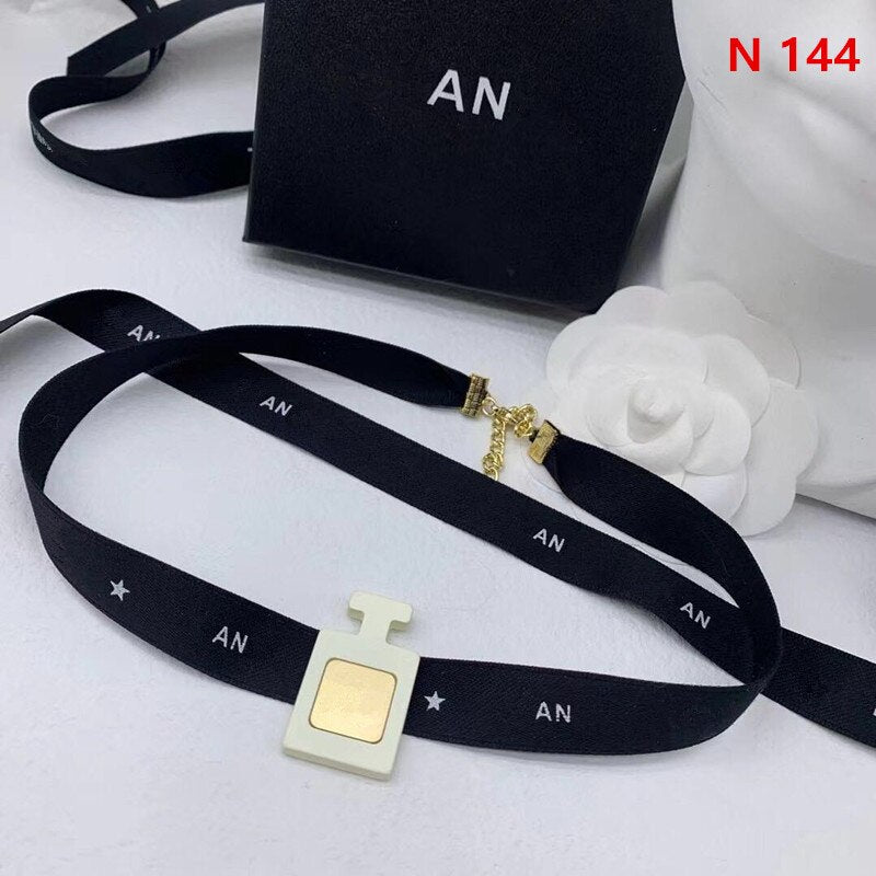 David zhang Perfume bottle choker cool leather c necklace for women Exaggerate vintage luxious jewlry for girl N 142