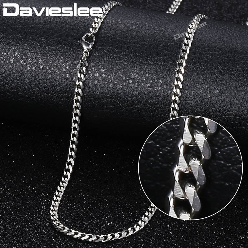 Chain Necklaces For Men Stainless Steel Silver Rolo Wheat Box Snake Chains Mens Necklace Classic 3mm 18-26inch LKNN1