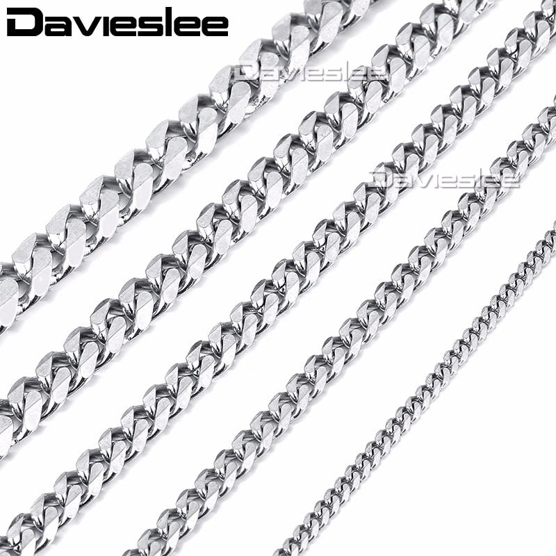 Mens Necklace Chain Stainless Steel Gold Silver Black Wholesale Necklace for Men Jewelry 3/5/7/9/11mm 18-36inch LKNM07