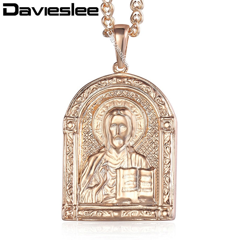 Virgin Mary Pendant Necklace for Women 585 Rose Gold Filled Womens Necklaces Pendants Fashion Jewelry Gifts New LGP190