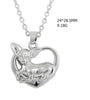 Lovely Chihuahua Dog Animal Pendant Necklaces Link Chain Hollow Heart Shape Charms Trendy Jewelry for Women