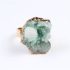 Bohemia Geometric Irregular Natural Stone Ring For Women Jewelry Gift Drusy Druzy Rings Woman Wedding Engagement Ring DR9