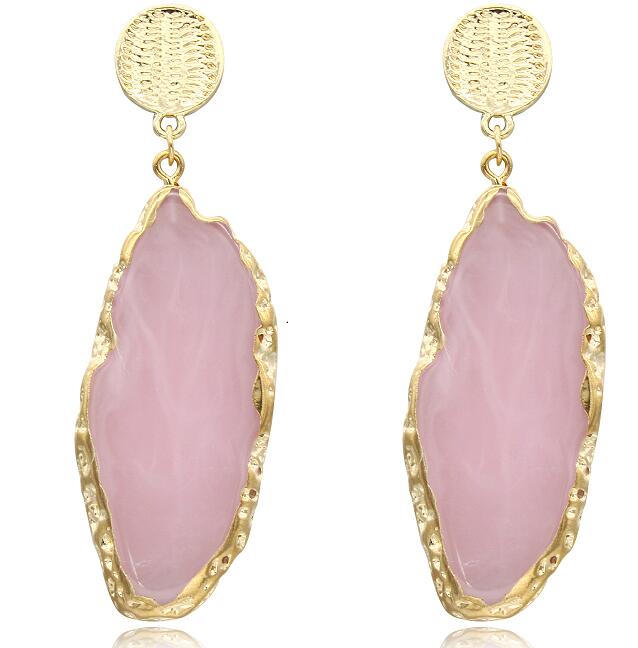 Woman Jewelry Boho Korea Irregular Drop Dangle Earring Gold Earrings For Women Indian Large Resin Earings 2020E176-1M76