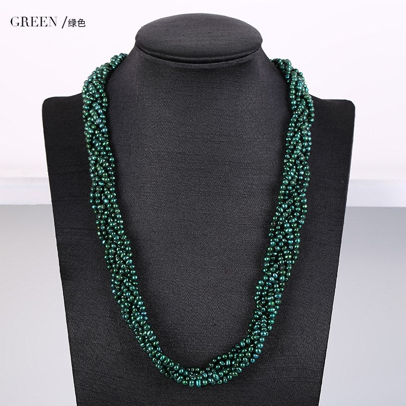 Dazzling Crystal Pearl Necklace Nattural Pearls Necklacef Women Fashion Crystal Chains Popular Pearl Jewelry For Necklace