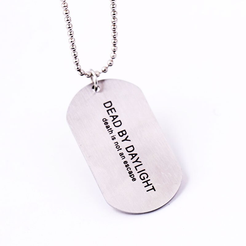 Death Is Not An Escape Dead By Daylight Military Army Matt Stainless Steel Dog Tag Charm Key Chain Pendant Necklace Freeshipping