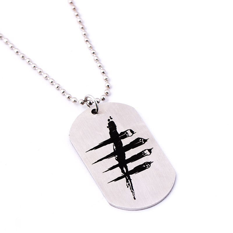 Death Is Not An Escape Dead By Daylight Military Army Matt Stainless Steel Dog Tag Charm Key Chain Pendant Necklace Freeshipping