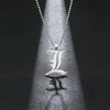 Death Note Punk Style Stainless Steel Pendant Unisex Double L Necklace Ancient English Letter Keychain 50 Cm Round Bead Chain Co