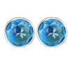 December Droplets Earrings 100% 925 Sterling Silver London Blue Crystal Stud Earrings for Women DIY Fine Jewelry PFE080-12