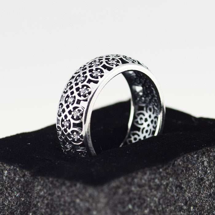 Decorative Rings with Clear Cubic Zirconia 100% Authentic 925 Sterling Silver