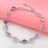 Delicate 925 Stamp Silver Color Crystal Bracelets Heart Chain Women Girls Bracelet Female Wedding Valentines Jewelry Christmas