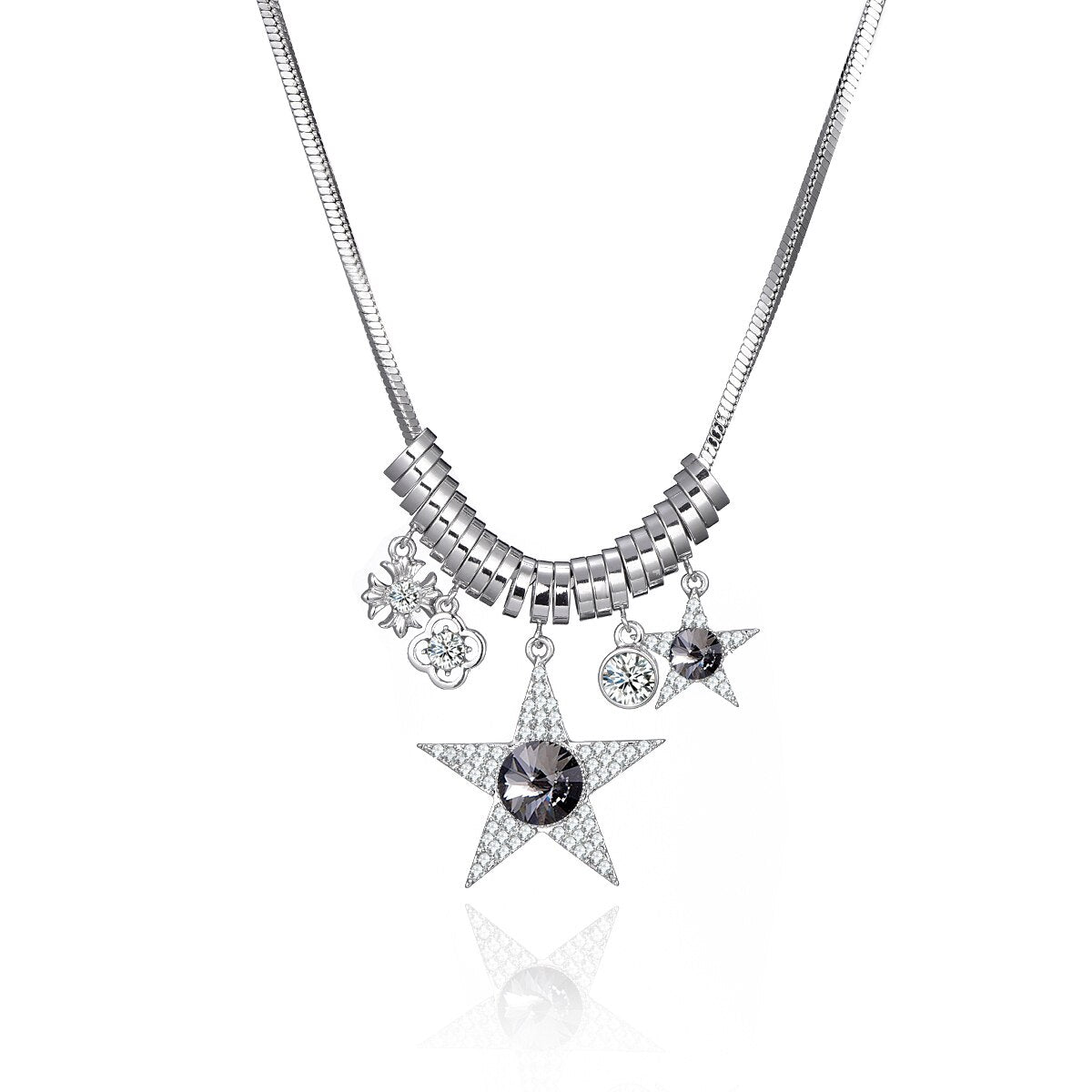 Delicate Clavicle Small Star Crystal Pendant Necklace for Woman Summer Sexy Gold/ Silvery Chain Necklace Girls Jewelry 2022