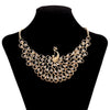 Delicate Peacock with Crystal Indian Statement Choker Necklace Women Vintage Collar African Jewelry Ethnic Crystal Necklaces